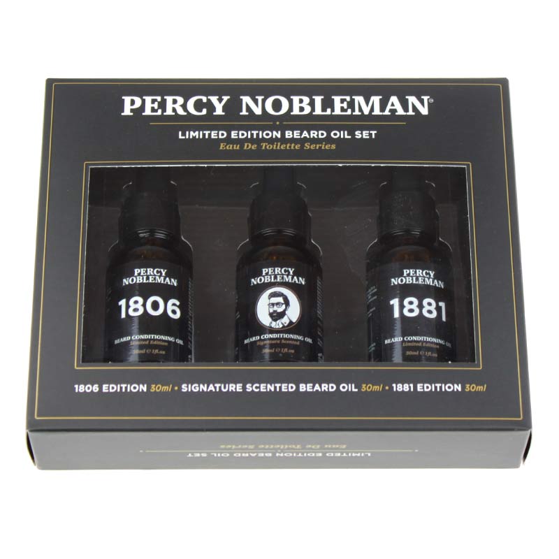 Percy Nobleman Beard Oil Set - Zestaw olejków do brody 3 x 30ml
